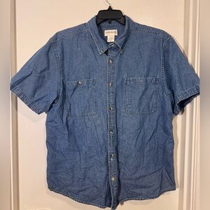 John Blair Men's Casual Blue Denim Shirt
